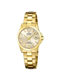 Montre femme Festina Swiss Made acier doré