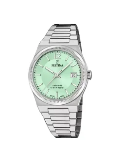 Montre femme Festina Swiss Made acier_x005f_x000D_cadran vert clair