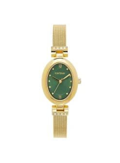 Montre femme Fontenay Roxanne acier doré cadran vert