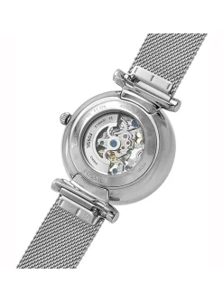 Montre femme Fossil automatique Carlie acier blanc
