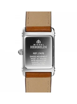Montre femme Herbelin Art Déco cuir marron