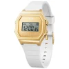 Montre femme ICE digit retro- White gold -
