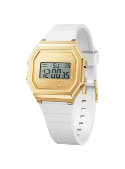 Montre femme ICE digit retro- White gold -