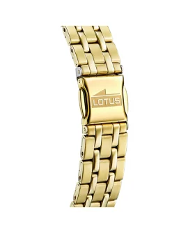 Montre femme Lotus rectangulaire acier doré