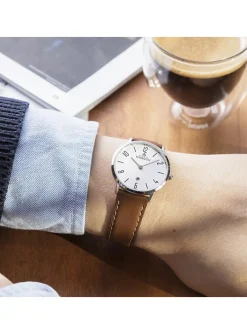 Montre femme Michel Herbelin City cuir brun