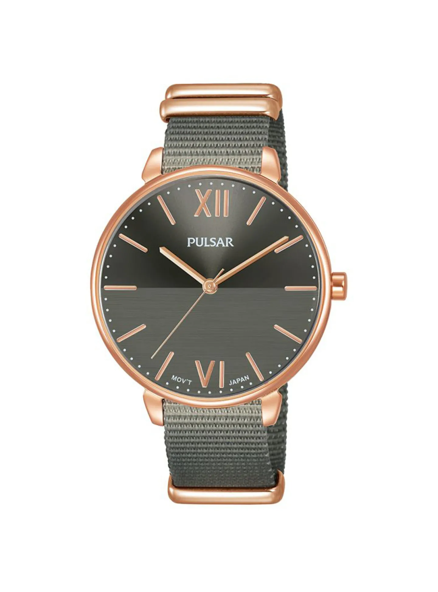 Montre femme Pulsar Attitude acier rose nato gris