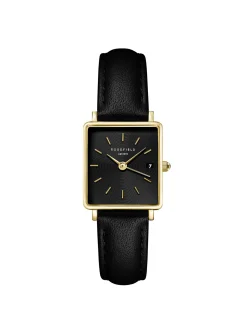 Montre femme Rosefield Boxy XS cuir noir