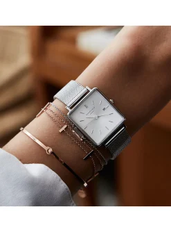 Montre femme Rosefield Boxy maille milanaise_x005f_x000D_argentée