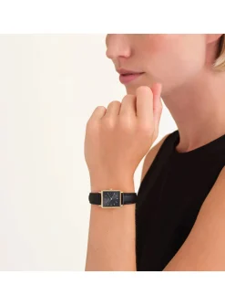 Montre femme Rosefield Boxy XS cuir noir
