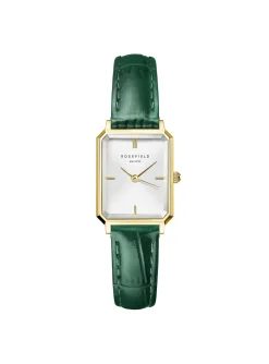 Montre femme Rosefield Octagon XS cuir émeraude