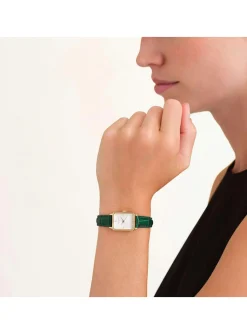 Montre femme Rosefield Octagon XS cuir émeraude