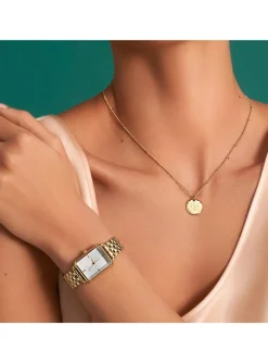 Montre femme Rosefield Octagon dorée cadran blanc