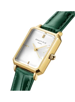 Montre femme Rosefield Octagon XS cuir émeraude