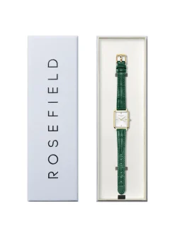 Montre femme Rosefield Octagon XS cuir émeraude