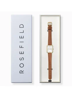 Montre femme Rosefield Octagon XS cuir camel