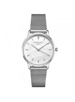 Montre femme Rosefield Pearl Edit maille mailanaise_x005f_x000D_argentée