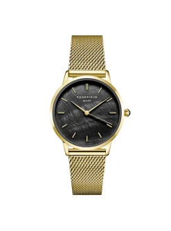 Montre femme Rosefield Pearl Edit Maille Noir Or