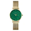 Montre femme Rosefield Small Edit émeraude_x005f_x000D_maille milanaise