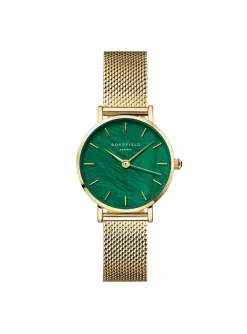 Montre femme Rosefield Small Edit émeraude_x005f_x000D_maille milanaise