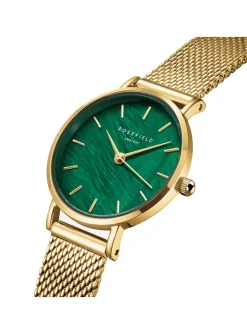 Montre femme Rosefield Small Edit émeraude_x005f_x000D_maille milanaise