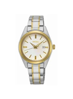 Montre femme Seiko classique acier bicolore date