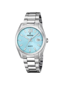 Montre Festina acier cadran bleu ciel