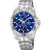 Montre Festina acier cadran bleu date