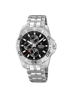 Montre Festina acier cadran noir date
