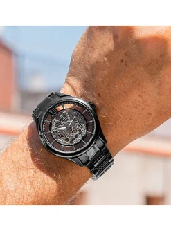Montre Festina automatique squelette acier noir