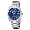 Montre Festina Classique acier fond bleu