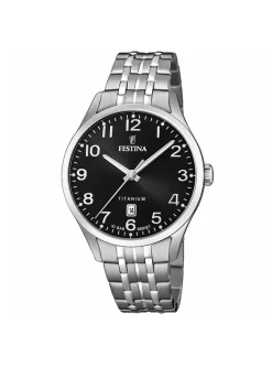 Montre Festina classique titane cadran noir