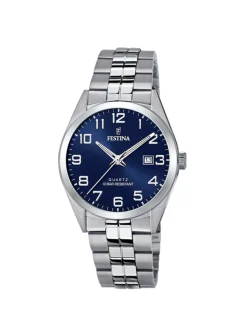 Montre Festina Classique acier cadran bleu