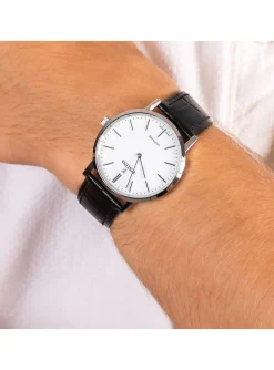 Montre Festina Classique cadran blan cuir noir_x005f_x000D_Collection Swiss Made