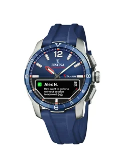 Montre Festina connectée caoutchouc bleu