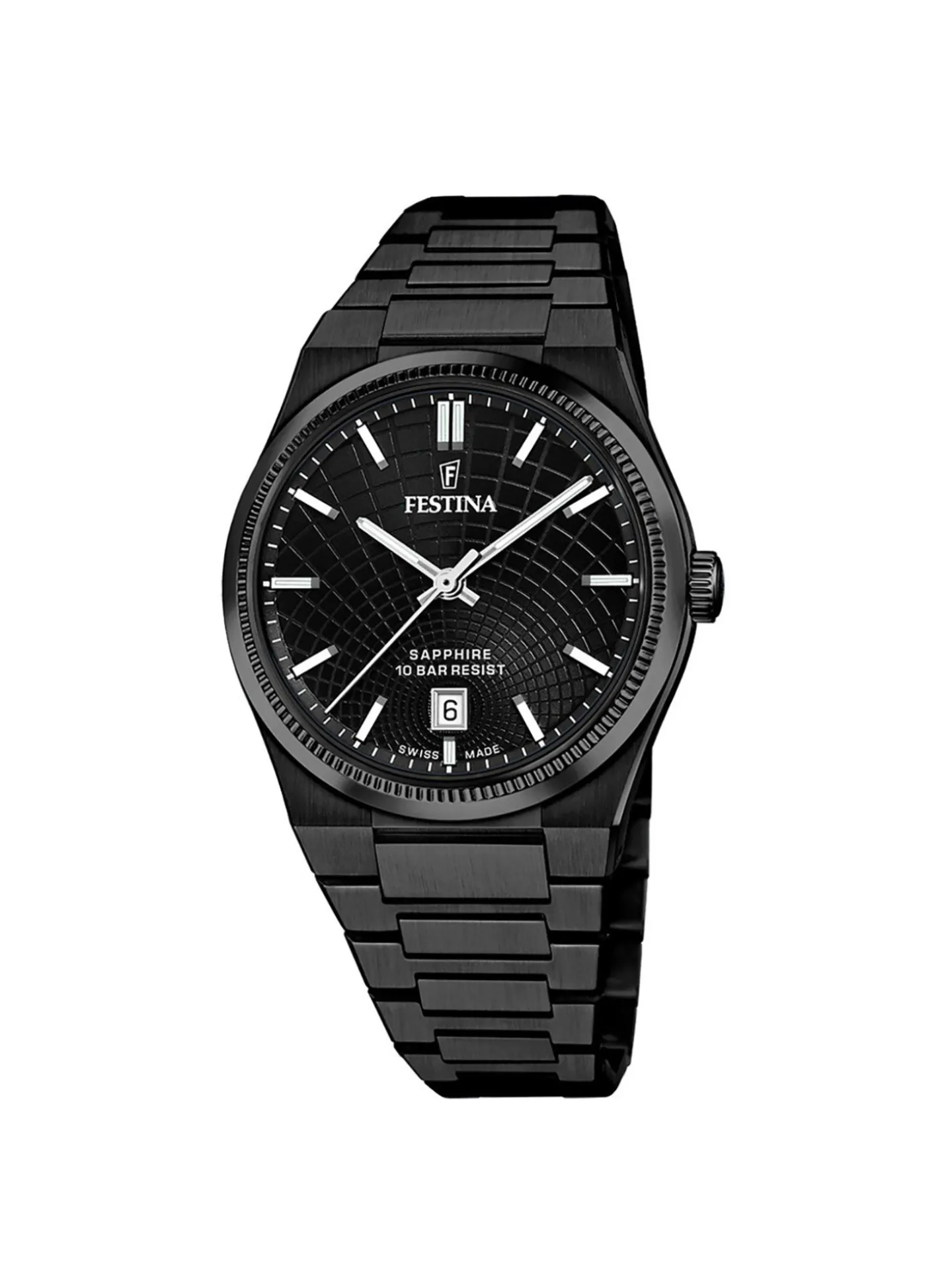 Montre Festina Rive Swiss Made acier noir