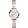 Montre Fossil Carlie acier blanc et rose