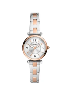 Montre Fossil Carlie acier blanc et rose