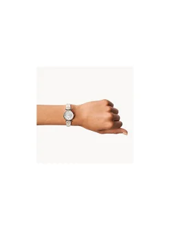 Montre Fossil Carlie acier blanc et rose