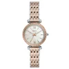 Montre Fossil Carlie Mini acier blanc et rose