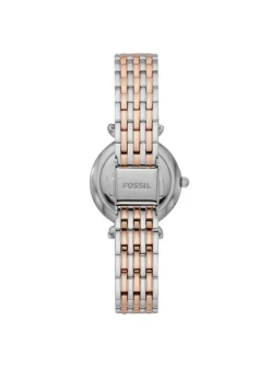 Montre Fossil Carlie Mini acier blanc et rose