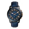Montre Fossil Grant cuir bleu