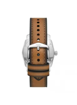 Montre Fossil Machine cuir marron cadran bleu