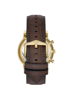 Montre Fossil Minimalist cuir marron motif croco