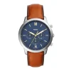 Montre Fossil Neutra chronographe cuir marron
