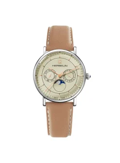 Montre Herbelin Inspiration Phase de Lune cuir beige