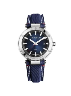 Montre Herbelin Newport bracelet tissu bleu