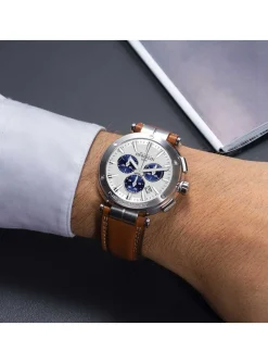 Montre Herbelin Newport chrono cuir gold