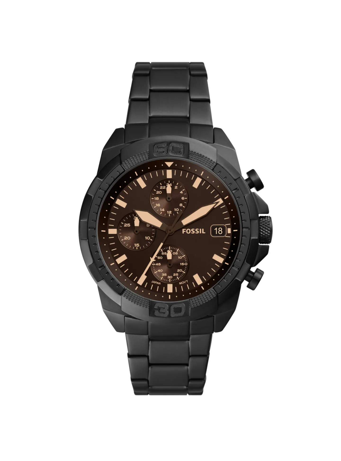 Montre homme Fossil Bronson acier noir