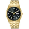 Montre Lorus acier doré cadran noir date
