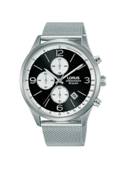 Montre Lorus maille milanaise cadran noir chrono